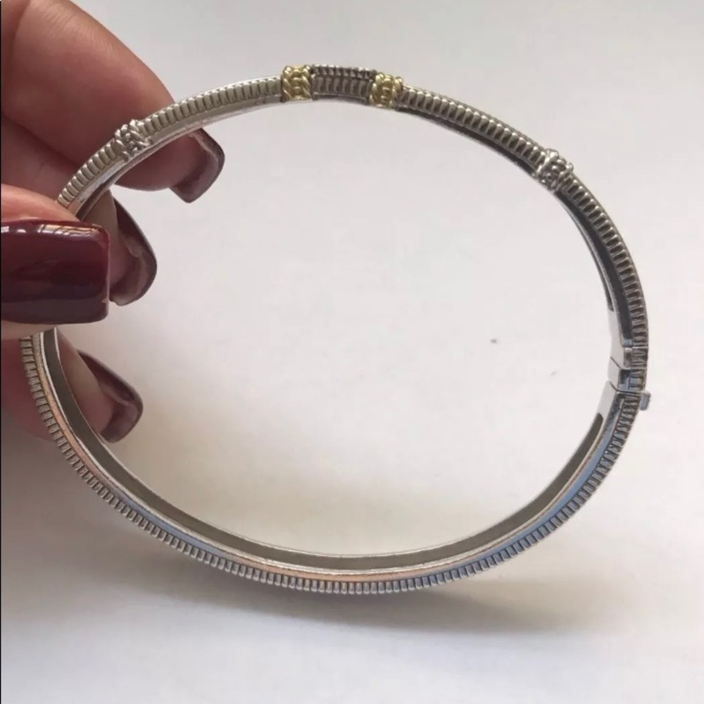 Judith Ripka Sterling 18k Diamond Cuff Bracelet - Picture 6 of 8